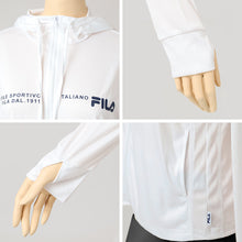 画像をギャラリービューアに読み込む, FILA UVパーカー レディース ポリエステル 水陸両用 紫外線対策 UVカット パーカー ラッシュガード 長袖 スムース サムホール 指穴付き 手の甲カバー 日焼け対策 羽織り M L LL 海 プール 水着の上 アウトドア 公園 旅行 夏 レジャー ウォーキング