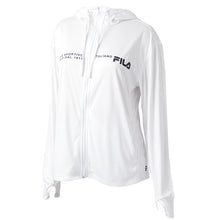 画像をギャラリービューアに読み込む, FILA UVパーカー レディース ポリエステル 水陸両用 紫外線対策 UVカット パーカー ラッシュガード 長袖 スムース サムホール 指穴付き 手の甲カバー 日焼け対策 羽織り M L LL 海 プール 水着の上 アウトドア 公園 旅行 夏 レジャー ウォーキング
