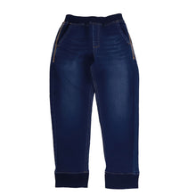 画像をギャラリービューアに読み込む, 男の子 長ズボン ロングパンツ パンツ ズボン デニム ボトム 110~160cm (ジョガーパンツ ニット風デニム ジーンズ ジーパン ボーイズ ボーイ キッズ ジュニア 男児 子供 子供服 ボトムス 通園 通学 デイリー) (在庫限り)