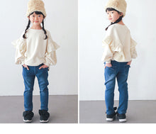 画像をギャラリービューアに読み込む, 女の子 裏起毛 デニム 長ズボン ロングパンツ ボトムス 90~160cm (スキニーパンツ シャギーパンツ デニム ジーパン ジーンズ ストレッチ ズボン キッズ ジュニア こども 子供 子供服 ボトムス 通園 通学 デイリー)