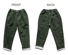 画像をギャラリービューアに読み込む, 子供 長ズボン ロングパンツ ボトムス 130~160cm 冬 秋冬 あたたかい 暖かい コーデュロイ ズボン キッズ ジュニア こども 子ども 子供服 通学 デイリー ユニセックス 男女兼用 (在庫限り)
