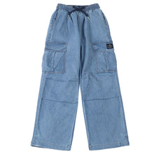 画像をギャラリービューアに読み込む, 子供 女の子 ズボン カーゴパンツ デニム 長ズボン ロングパンツ ボトムス 120 130 140 150 160cm ジーパン ジーンズ キッズ ジュニア こども 子供服 ボトムス 通園 通学 デイリー 薄手