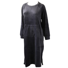 画像をギャラリービューアに読み込む, ルームワンピース レディース 秋 冬 パジャマ 薄手 起毛 伸縮性 ルームウエア M L ベロア のびのび 部屋着 くすみ シャギー 女性 婦人 やわらかい 長袖 ポケット