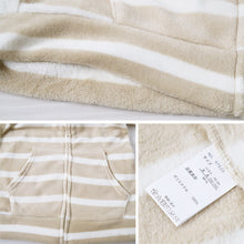 画像をギャラリービューアに読み込む, ルームウェア パーカー レディース もこもこ 冬 フード ルームウエア 部屋着 M-L パジャマ かわいい あったかい 秋 春 モコモコ やわらかい 柄 防寒対策 起毛 ボーダー チェック (在庫限り)