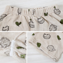 画像をギャラリービューアに読み込む, パジャマ レディース 冬 かわいい あったかい ルームウェア 長袖 婦人 ヘチマ襟 部屋着 M-L やわらかい もこもこ 柄 上下 ボーダー シマエナガ 花柄 クマ ハリネズミ パンダ