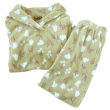 画像をギャラリービューアに読み込む, パジャマ レディース 冬 かわいい あったかい ルームウェア 長袖 婦人 ヘチマ襟 部屋着 M-L やわらかい もこもこ 柄 上下 ボーダー シマエナガ 花柄 クマ ハリネズミ パンダ