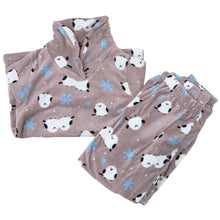 画像をギャラリービューアに読み込む, パジャマ レディース 冬 かわいい あったかい ルームウェア 長袖 婦人 ヘチマ襟 部屋着 M-L やわらかい もこもこ 柄 上下 ボーダー シマエナガ 花柄 クマ ハリネズミ パンダ