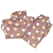 画像をギャラリービューアに読み込む, パジャマ レディース 冬 かわいい あったかい ルームウェア 長袖 婦人 ヘチマ襟 部屋着 M-L やわらかい もこもこ 柄 上下 ボーダー シマエナガ 花柄 クマ ハリネズミ パンダ