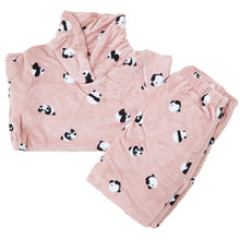 画像をギャラリービューアに読み込む, パジャマ レディース 冬 かわいい あったかい ルームウェア 長袖 婦人 ヘチマ襟 部屋着 M-L やわらかい もこもこ 柄 上下 ボーダー シマエナガ 花柄 クマ ハリネズミ パンダ