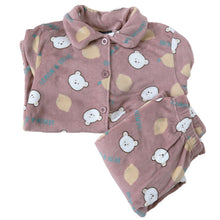 画像をギャラリービューアに読み込む, パジャマ レディース 冬 かわいい あったかい ルームウェア 長袖 婦人 前開き 部屋着 M-L やわらかい もこもこ 柄 上下 ボーダー 花柄 シマエナガ クマ ハリネズミ パンダ