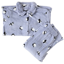 画像をギャラリービューアに読み込む, パジャマ レディース 冬 かわいい あったかい ルームウェア 長袖 婦人 前開き 部屋着 M-L やわらかい もこもこ 柄 上下 ボーダー 花柄 シマエナガ クマ ハリネズミ パンダ