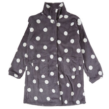 画像をギャラリービューアに読み込む, レディース カーディガン ルームウェア 冬 もこもこ チュニック 襟付き 柄 かわいい あったかい M-L ルームウエア 部屋着 パジャマ 冬用 暖かい 防寒 起毛 ハリネズミ ボーダー チェック ツリー ドット 犬 (在庫限り)