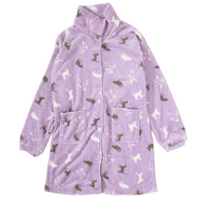 画像をギャラリービューアに読み込む, レディース カーディガン ルームウェア 冬 もこもこ チュニック 襟付き 柄 かわいい あったかい M-L ルームウエア 部屋着 パジャマ 冬用 暖かい 防寒 起毛 ハリネズミ ボーダー チェック ツリー ドット 犬 (在庫限り)