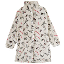 画像をギャラリービューアに読み込む, レディース カーディガン ルームウェア 冬 もこもこ チュニック 襟付き 柄 かわいい あったかい M-L ルームウエア 部屋着 パジャマ 冬用 暖かい 防寒 起毛 ハリネズミ ボーダー チェック ツリー ドット 犬 (在庫限り)