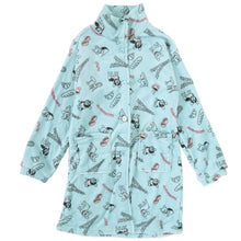 画像をギャラリービューアに読み込む, レディース カーディガン ルームウェア 冬 もこもこ チュニック 襟付き 柄 かわいい あったかい M-L ルームウエア 部屋着 パジャマ 冬用 暖かい 防寒 起毛 ハリネズミ ボーダー チェック ツリー ドット 犬 (在庫限り)