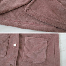 画像をギャラリービューアに読み込む, レディース カーディガン 冬 チュニック丈 ルームウェア パジャマ かわいい あったかい 部屋着 M-L やわらかい もこもこ 防寒対策 起毛 立ち襟 マイクロファイバー (在庫限り)