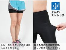 画像をギャラリービューアに読み込む, スパッツ 3分丈 スポーツ インナー M-L~3L (レギンス 大きいサイズ 3l レディース アンダーパンツ 黒 ジュニア)