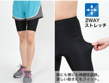 画像をギャラリービューアに読み込む, スパッツ 5分丈 スポーツ レギンス M-L~5L (オーバーパンツ アンダーパンツ 大きいサイズ ハーフレギンス レディース 水着 ジム ランニング ジュニア LL 3L 4L 5L)