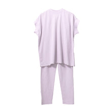 画像をギャラリービューアに読み込む, レディース ルームウェア 夏 パジャマ ワッフル ゆったり 部屋着 半袖 涼しい 上下セット M-L 婦人 セットアップ 無地 かぶり ルームウエア やわらかい (在庫限り)