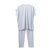 画像をギャラリービューアに読み込む, レディース ルームウェア 夏 パジャマ ワッフル ゆったり 部屋着 半袖 涼しい 上下セット M-L 婦人 セットアップ 無地 かぶり ルームウエア やわらかい (在庫限り)