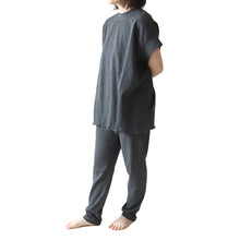 画像をギャラリービューアに読み込む, レディース ルームウェア 夏 パジャマ ワッフル ゆったり 部屋着 半袖 涼しい 上下セット M-L 婦人 セットアップ 無地 かぶり ルームウエア やわらかい (在庫限り)