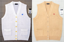 画像をギャラリービューアに読み込む, スクールベスト 女子 コットン 前開き 制服 ニット M・L OLIVE des OLIVE school 学生 レディース 女子高生 高校生 中学生 綿 薄手 ワンポイント (送料無料) (在庫限り)