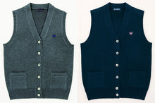 画像をギャラリービューアに読み込む, スクールベスト 女子 コットン 前開き 制服 ニット M・L OLIVE des OLIVE school 学生 レディース 女子高生 高校生 中学生 綿 薄手 ワンポイント (送料無料) (在庫限り)