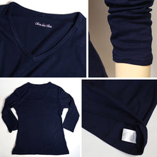 画像をギャラリービューアに読み込む, セーラー服 インナー 7分袖 綿100% 女子 vネック OLIVE des OLIVE S~BL 制服の下 tシャツ 下着 女の子 小学生 中学生 高校生