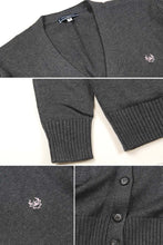 画像をギャラリービューアに読み込む, スクール カーディガン 女子 コットン 綿 制服 ニット ワンポイント 刺繍 S スクールカーディガン 学生 女の子 女子高生 中学生 防寒 洗える おしゃれ (送料無料) (在庫限り)