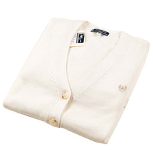 画像をギャラリービューアに読み込む, スクール カーディガン 女子 コットン 綿 制服 ニット ワンポイント 刺繍 S スクールカーディガン 学生 女の子 女子高生 中学生 防寒 洗える おしゃれ (送料無料) (在庫限り)