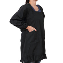 画像をギャラリービューアに読み込む, 和装・洋装 割烹着 フリル付き M・L (着物用 白 黒 エプロン レース 冠婚葬祭 礼装 お葬式 女性用 婦人用 ひらひら) (取寄せ)