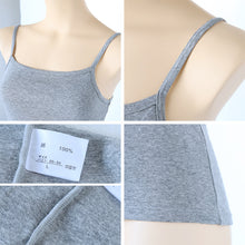 画像をギャラリービューアに読み込む, 下着 キャミソール 綿100% レディース M L LL 肌着 綿 インナー 無地 グレー 白 黒