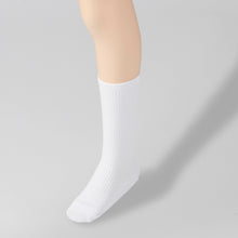 画像をギャラリービューアに読み込む, スクールソックス 白 ハイソックス 2足組 通学用 靴下 子供 日本製 無地 丈夫 破れにくい 男の子 女の子 13-15cm~22-24cm