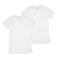 画像をギャラリービューアに読み込む, インナー シャツ メンズ 半袖 綿100% 2枚組 発熱 暖かい 丸首 クルーネック 厚手 厚地 M~LL 下着 肌着 冬 あったか 防寒 白 ホワイト コットン