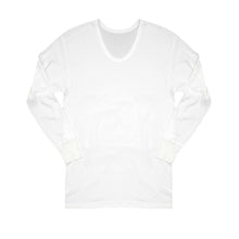画像をギャラリービューアに読み込む, インナー シャツ メンズ 長袖 綿100% 冬 2枚組 発熱 暖かい U首 Uネック 厚手 厚地 M~LL 下着 肌着 あったか 防寒 袖リブ 白 ホワイト コットン