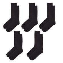 画像をギャラリービューアに読み込む, メンズ 靴下 黒 セット 5足組 無地 ビジネス クルーソックス 抗菌防臭 通勤 大きいサイズ 綿素材 ポリエステル 25cm 26cm 27cm 28cm 29cm ブラック 25-27~27-29cm