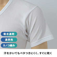 画像をギャラリービューアに読み込む, BVD インナー メンズ 半袖 vネック tシャツ 下着 カノコ メッシュ 2枚組 M~LL bvd インナーシャツ 肌着 v首 春夏 ホワイト 白 M L LL