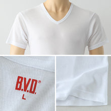 画像をギャラリービューアに読み込む, BVD インナー メンズ 半袖 vネック tシャツ 下着 カノコ メッシュ 2枚組 M~LL bvd インナーシャツ 肌着 v首 春夏 ホワイト 白 M L LL