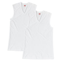 画像をギャラリービューアに読み込む, BVD インナー メンズ ノースリーブ vネック スリーブレス シャツ 鹿の子 メッシュ 2枚組 M~LL bvd tシャツ インナーシャツ 肌着 下着 v首 タンクトップ ランニング 春夏 ホワイト 白 M L LL (在庫限り)