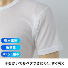画像をギャラリービューアに読み込む, BVD インナー メンズ 半袖 tシャツ メッシュ 丸首 2枚組 M~LL bvd インナーシャツ 肌着 下着 クルーネック 春夏 ホワイト 白 M L LL (在庫限り)