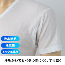 画像をギャラリービューアに読み込む, BVD インナー メンズ 半袖 vネック tシャツ 下着 メッシュ 2枚組 M~LL bvd インナーシャツ 肌着 v首 春夏 ホワイト 白 M L LL