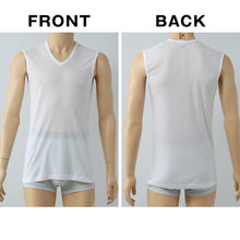 画像をギャラリービューアに読み込む, BVD メンズ インナー ノースリーブ vネック スリーブレス メッシュ 2枚組 M~LL bvd tシャツ インナーシャツ 肌着 下着 v首 タンクトップ ランニング 春夏 ホワイト 白 M L LL (在庫限り)