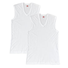 画像をギャラリービューアに読み込む, BVD メンズ インナー ノースリーブ vネック スリーブレス メッシュ 2枚組 M~LL bvd tシャツ インナーシャツ 肌着 下着 v首 タンクトップ ランニング 春夏 ホワイト 白 M L LL (在庫限り)