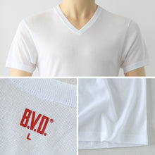 画像をギャラリービューアに読み込む, BVD メンズ インナーシャツ 半袖 vネック tシャツ 下着 2枚組 M~LL 肌着 インナー v首 春夏 防臭 ホワイト 白 M L LL