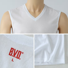 画像をギャラリービューアに読み込む, BVD インナー メンズ ノースリーブ vネック スリーブレス 2枚組 M~LL bvd tシャツ インナーシャツ 肌着 下着 v首 タンクトップ ランニング 春夏 ホワイト 白 M L LL