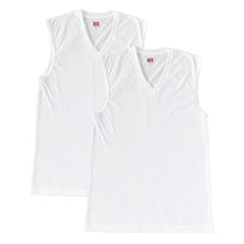 画像をギャラリービューアに読み込む, BVD インナー メンズ ノースリーブ vネック スリーブレス 2枚組 M~LL bvd tシャツ インナーシャツ 肌着 下着 v首 タンクトップ ランニング 春夏 ホワイト 白 M L LL (在庫限り)