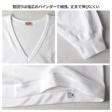 画像をギャラリービューアに読み込む, BVD 厚手 インナー 長袖 メンズ v首 vネック Tシャツ 下着 綿100% 冬 白 M L B.V.D コットン 秋冬 防寒 保温 暖かい あったか 吸湿 厚地 丈夫 長持ち 肌着 寒さ対策シャツ 白シャツ インナーウェア