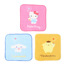 画像をギャラリービューアに読み込む, ハンドタオル ハンカチ 3枚組 キャラクター 柄違い キッズ 子供 保育園 幼稚園 小学生 小学校 約16×16cm プチハンドタオル ウォッシュタオル おしぼりタオル 3P 子供用タオル 入園 ネームタグ まとめ買い セット