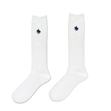 画像をギャラリービューアに読み込む, グンゼ POLO ハイソックス レディース ワンポイント 刺繍 スクールソックス 23-25cm (GUNZE 靴下 くつした くつ下 長め 女子 高校生 中学生 学校 学生 通勤 通学 ソックス 黒 ポロ おしゃれ 女子高生 スクール)