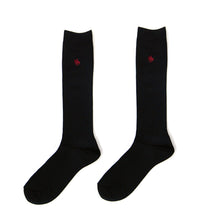 画像をギャラリービューアに読み込む, グンゼ POLO ハイソックス レディース ワンポイント 刺繍 スクールソックス 23-25cm (GUNZE 靴下 くつした くつ下 長め 女子 高校生 中学生 学校 学生 通勤 通学 ソックス 黒 ポロ おしゃれ 女子高生 スクール)